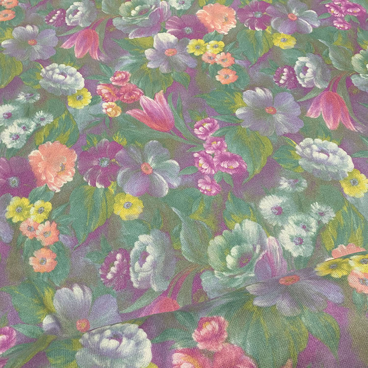 Tejido Jersey Vintage Flowers Malva