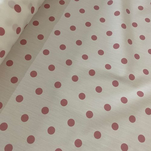Popelín Blanco Con Lunar Rosa