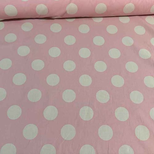 Popelín Rosa Lunar Blanco