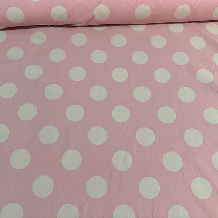 Popelín Rosa Lunar Blanco