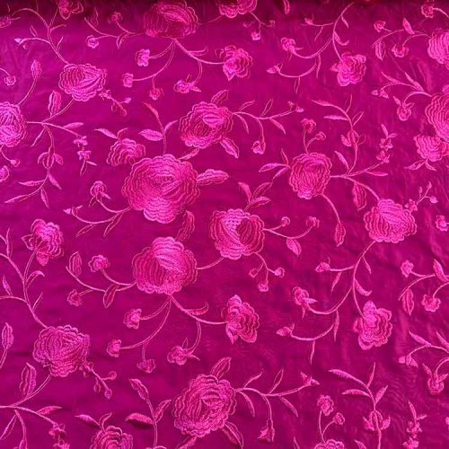 Tela Bordada Fucsia