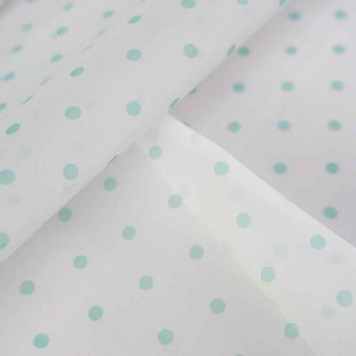 Organdi Blanco Y Verde Agua