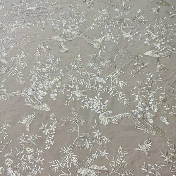 Tela Bordada Beige