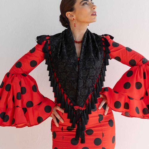 Manton Negro Bordado Negro