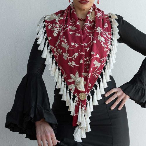 Mantoncillo Flamenca Burdeos