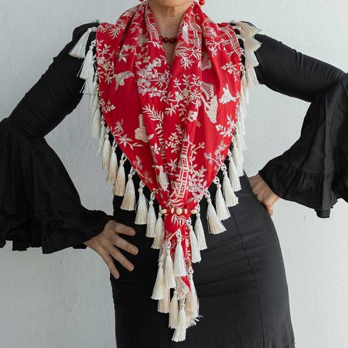 Mantoncillo Flamenca Rojo Bordado