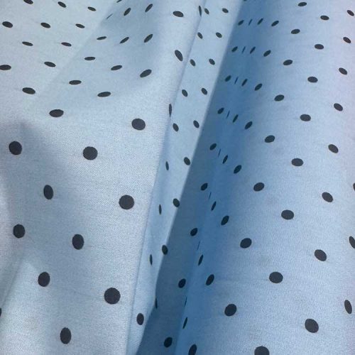 Popelín Celeste Lunarito Negro.