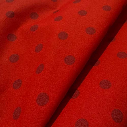 Popelín Rojo Lunar Burdeos.