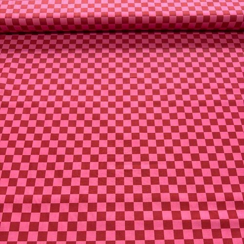 Tela Cuadros Rosa