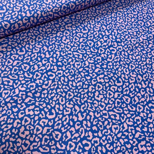 Tela Leopardo Azul Y Naranja