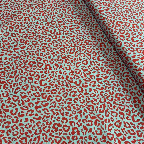 Tela De Leopardo Celeste Y Burdeos