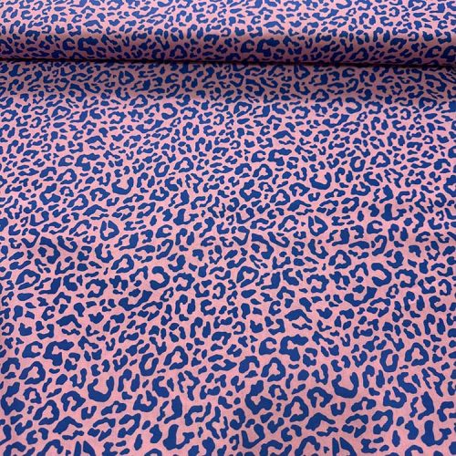 Tela Leopardo Fondo Rosa Y Azul