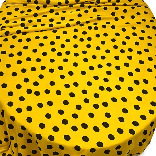 Tela Amarilla Lunares Negros